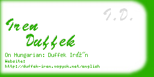 iren duffek business card